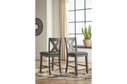 Caitbrook Gray Counter Height Upholstered Bar Stool (Set of 2) - DMV FurnitureBarstool