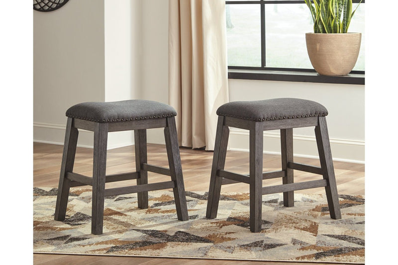 Caitbrook Gray Counter Height Upholstered Bar Stool (Set of 2) - DMV FurnitureBarstool