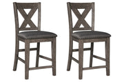 Caitbrook Gray Counter Height Upholstered Bar Stool (Set of 2) - DMV FurnitureBarstool
