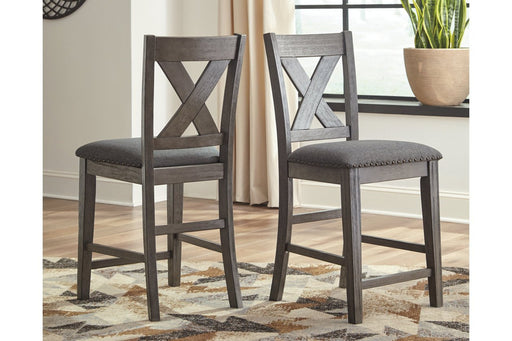 Caitbrook Gray Counter Height Upholstered Bar Stool (Set of 2) - DMV FurnitureBarstool