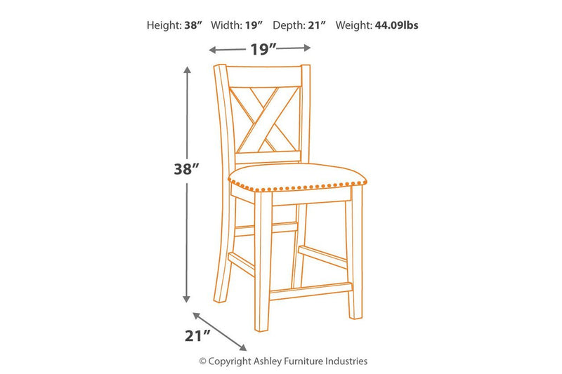 Caitbrook Gray Counter Height Upholstered Bar Stool (Set of 2) - DMV FurnitureBarstool