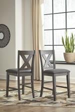 Caitbrook Gray Counter Height Upholstered Bar Stool (Set of 2) - DMV FurnitureBarstool