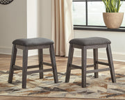 Caitbrook Gray Counter Height Upholstered Bar Stool (Set of 2) - D388-024X2