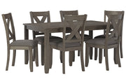 Caitbrook Gray Dining Table and Chairs (Set of 7) - DMV FurnitureDining Table