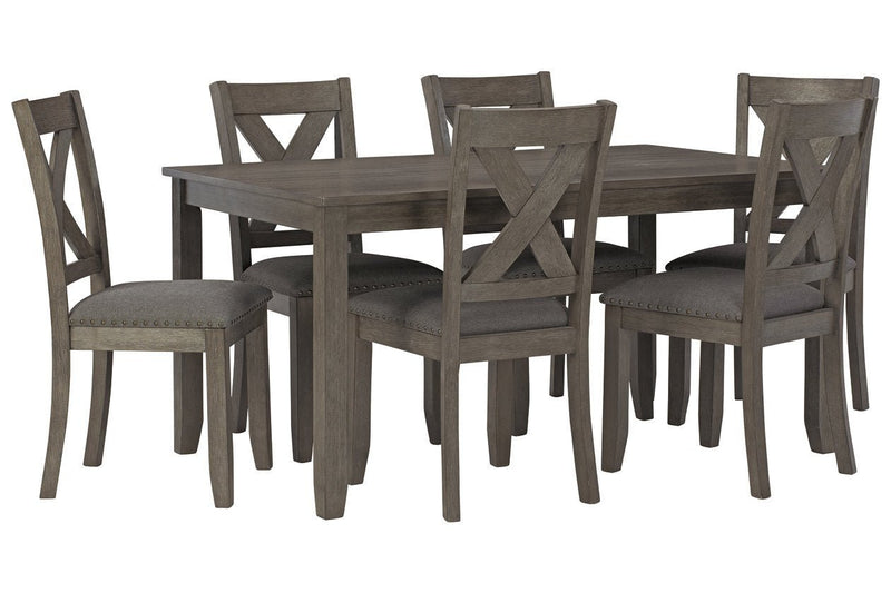 Caitbrook Gray Dining Table and Chairs (Set of 7) - DMV FurnitureDining Table