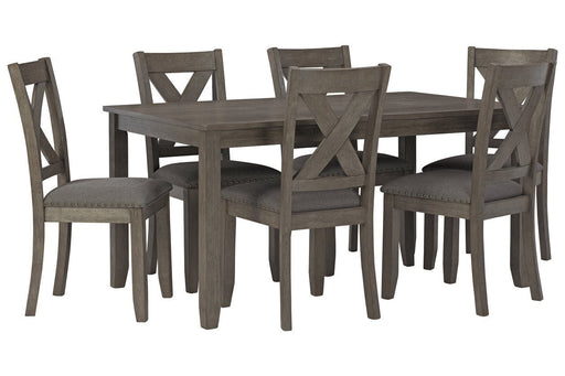 Caitbrook Gray Dining Table and Chairs (Set of 7) - DMV FurnitureDining Table