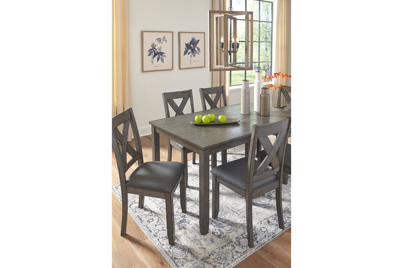 Caitbrook Gray Dining Table and Chairs (Set of 7) - DMV FurnitureDining Table