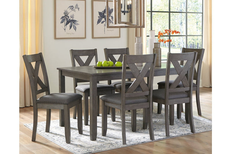 Caitbrook Gray Dining Table and Chairs (Set of 7) - DMV FurnitureDining Table