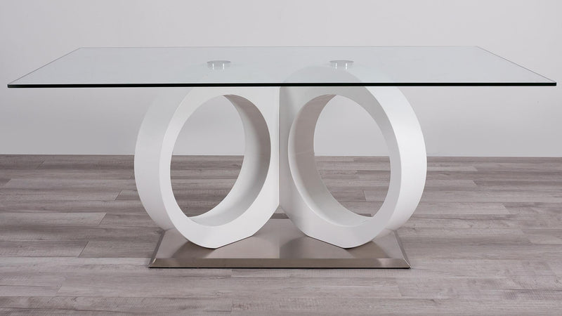 Calgary Gray Glass Top Table & PU Chair Dining Set - DMV FurnitureDining Room Set