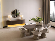 Calista Diningroom (Consol With Mirror & Dining Table & 6 Dining Chair) - 200-GAB-CAL-DT-6-SET