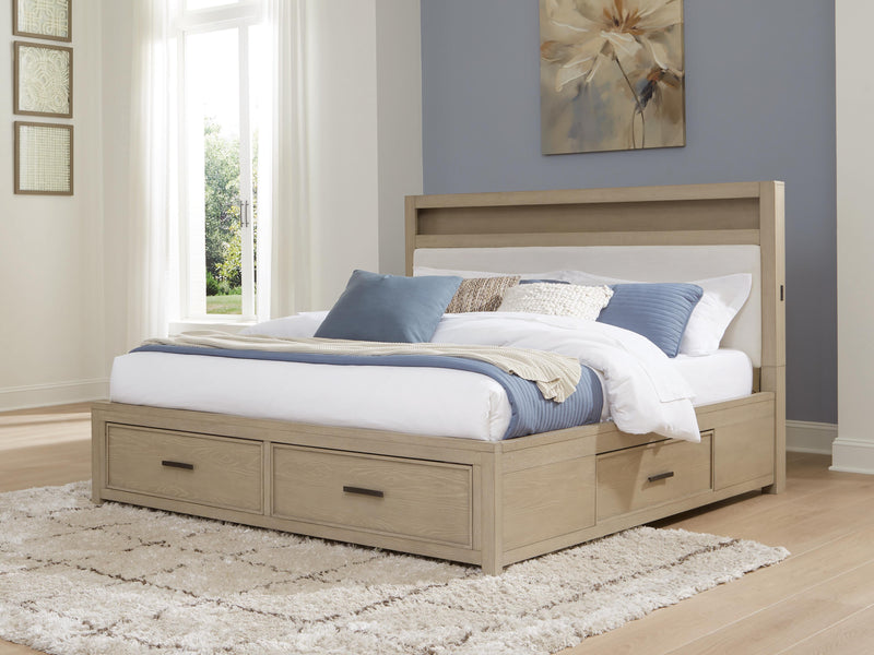 Calmoro California King Bookcase Bed with Dresser in Gray - PKG021401