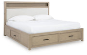 Calmoro California King Bookcase Bed with Dresser in Gray - PKG021401