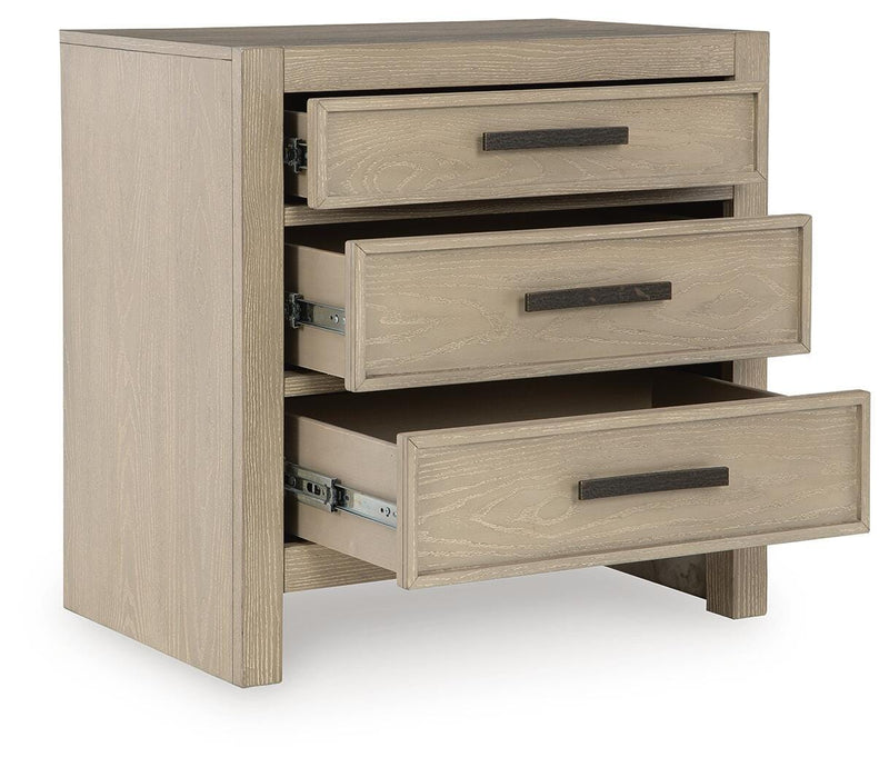 Calmoro California King Bookcase Bed with Mirrored Dresser and 2 Nightstands in Gray - PKG021396