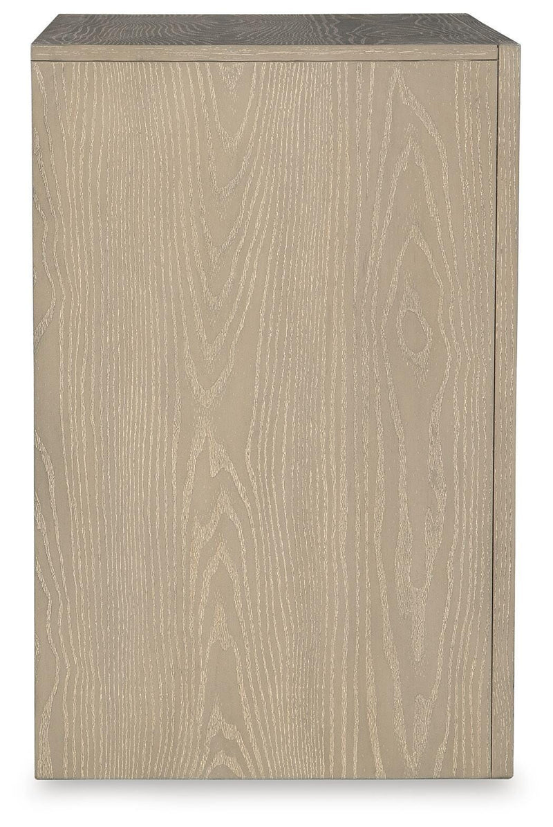 Calmoro California King Bookcase Bed with Mirrored Dresser and Nightstand in Gray - PKG021398