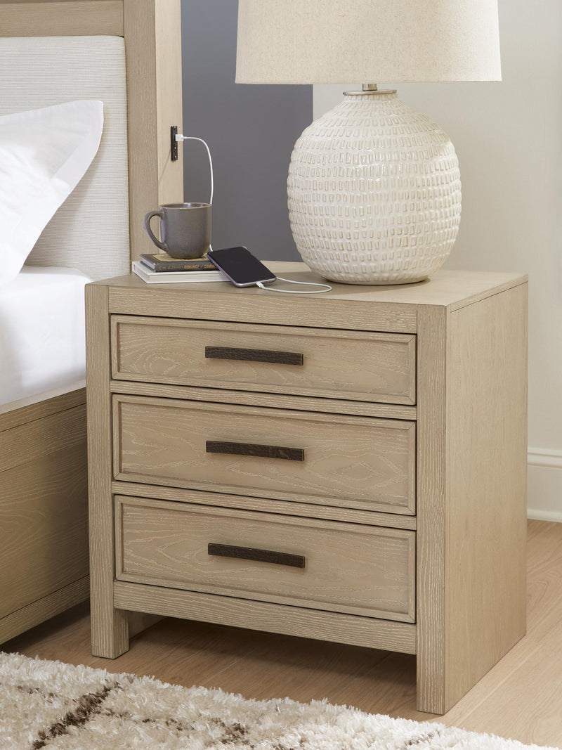 Calmoro California King Bookcase Bed with Mirrored Dresser and Nightstand in Gray - PKG021398