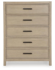 Calmoro California King Bookcase Bed with Mirrored Dresser, Chest and 2 Nightstands in Gray - PKG021397