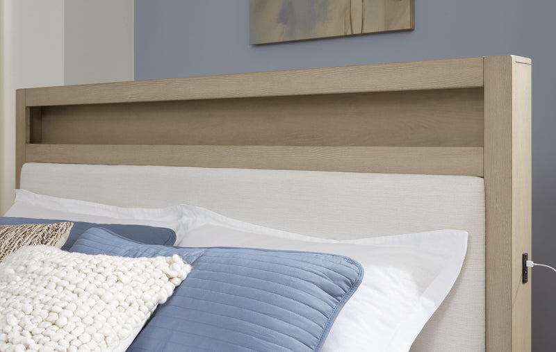 Calmoro Gray King Bookcase Bed - B602B8