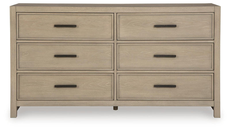 Calmoro King Bookcase Bed with Dresser and Nightstand in Gray - PKG021331