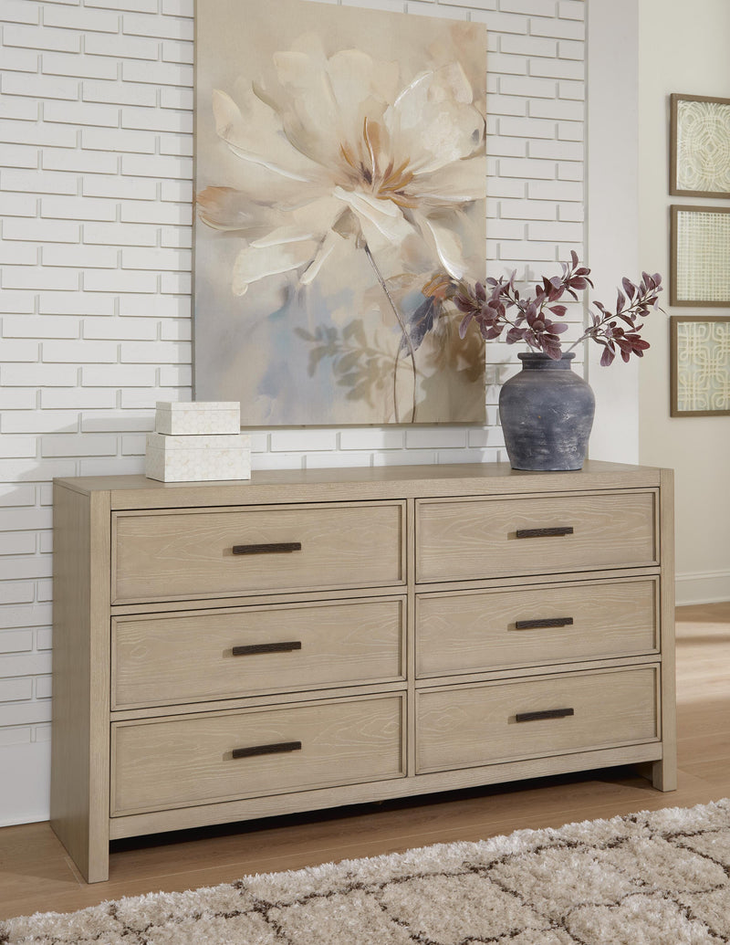 Calmoro King Bookcase Bed with Dresser and Nightstand in Gray - PKG021331