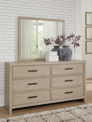 Calmoro Queen Bookcase Bed with Mirrored Dresser and 2 Nightstands in Gray - PKG021317