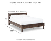 Calverson Full Panel Platform Bed and 2 Nightstands in Mocha - PKG017850