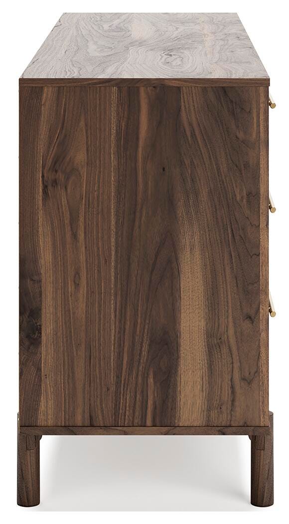 Calverson Full Platform Bed and Dresser in Mocha - PKG017834