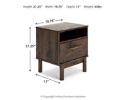 Calverson Queen Panel Headboard, Dresser and 2 Nightstands in Mocha - PKG017861