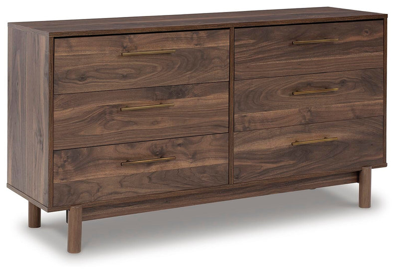 Calverson Queen Panel Headboard, Dresser and 2 Nightstands in Mocha - PKG017861