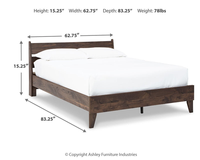 Calverson Queen Platform Bed with 2 Nightstands in Mocha - DMV FurnitureBedroom Set