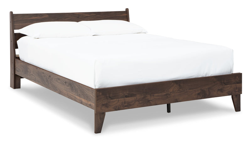 Calverson Queen Platform Bed with 2 Nightstands in Mocha - DMV FurnitureBedroom Set