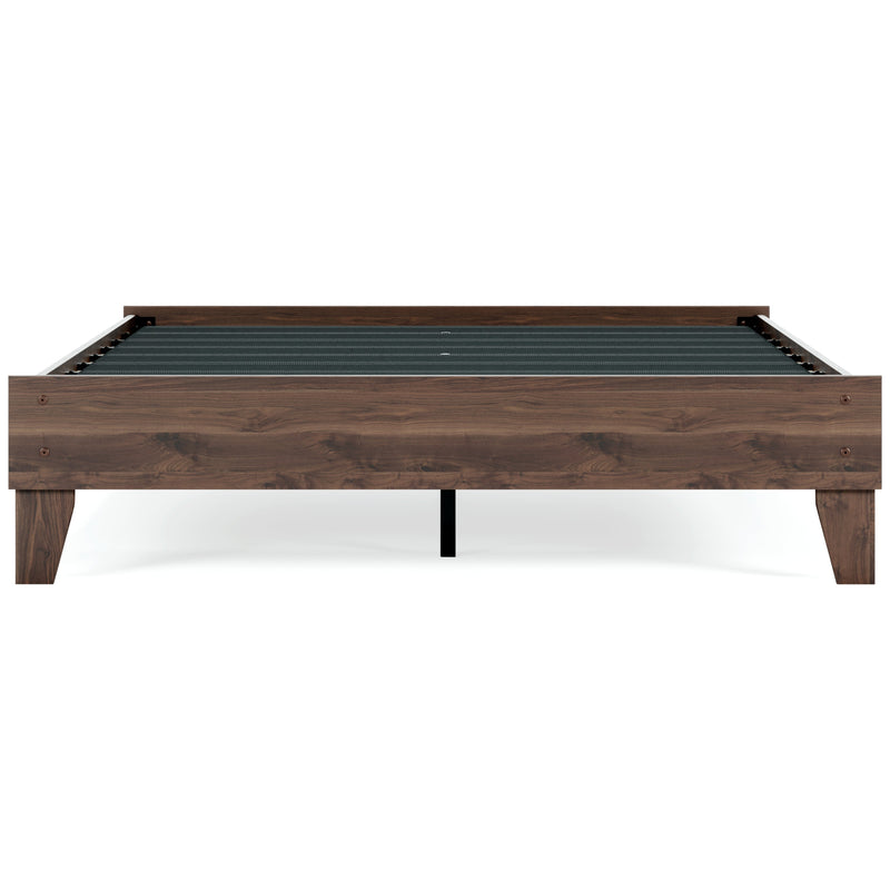 Calverson Queen Platform Bed with Mattress in Mocha - PKG018343