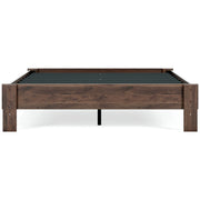 Calverson Queen Platform Bed with Mattress in Mocha - PKG018343