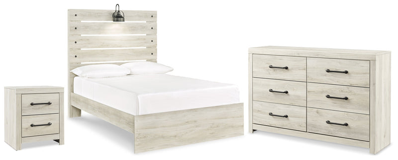 Cambeck Full Panel Bed with Dresser and Nightstand in Whitewash - PKG019212