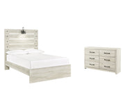 Cambeck Full Panel Bed with Dresser in Whitewash - PKG003037
