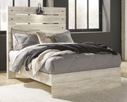Cambeck Full Panel Bed with Mirrored Dresser and Chest in Whitewash - PKG003040