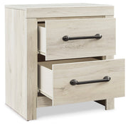 Cambeck Full Panel Bed with Mirrored Dresser and Nightstand in Whitewash - PKG019209