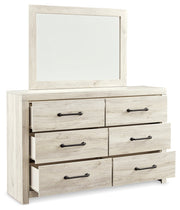 Cambeck Full Panel Bed with Mirrored Dresser and Nightstand in Whitewash - PKG019209