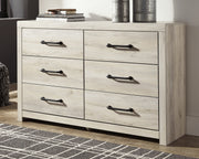 Cambeck Twin Panel Bed with 2 Storage Drawers with Dresser in Whitewash - PKG002975