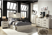 Cambeck Whitewash Full Panel Bed with 2 Storage Drawers - DMV FurnitureFull Bed