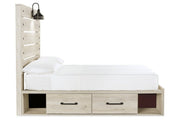 Cambeck Whitewash Full Panel Bed with 2 Storage Drawers - DMV FurnitureFull Bed