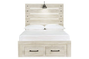 Cambeck Whitewash Full Panel Bed with 2 Storage Drawers - DMV FurnitureFull Bed