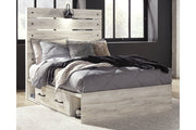 Cambeck Whitewash Full Panel Bed with 2 Storage Drawers - DMV FurnitureFull Bed