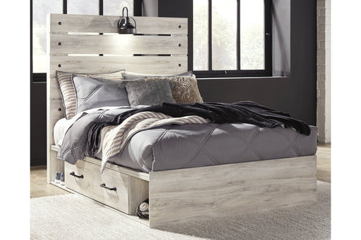Cambeck Whitewash Full Panel Bed with 2 Storage Drawers - DMV FurnitureFull Bed