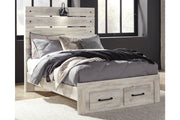 Cambeck Whitewash Full Panel Bed with 2 Storage Drawers - DMV FurnitureFull Bed