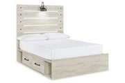 Cambeck Whitewash Full Panel Bed with 4 Storage Drawers - DMV FurnitureFull Bed