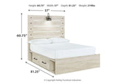 Cambeck Whitewash Full Panel Bed with 4 Storage Drawers - DMV FurnitureFull Bed