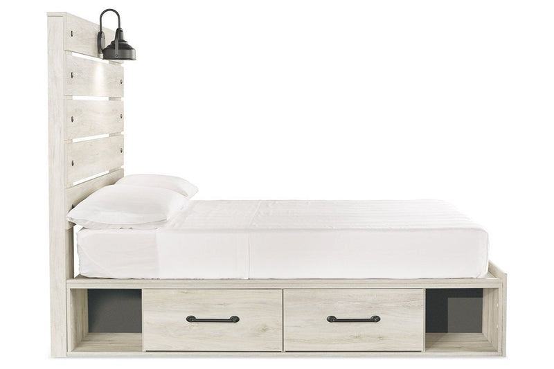 Cambeck Whitewash Full Panel Bed with 4 Storage Drawers - DMV FurnitureFull Bed