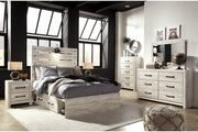 Cambeck Whitewash Full Panel Bed with 4 Storage Drawers - DMV FurnitureFull Bed