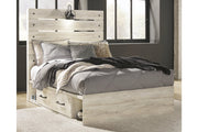 Cambeck Whitewash Full Panel Bed with 4 Storage Drawers - DMV FurnitureFull Bed