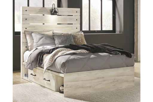 Cambeck Whitewash Full Panel Bed with 4 Storage Drawers - DMV FurnitureFull Bed
